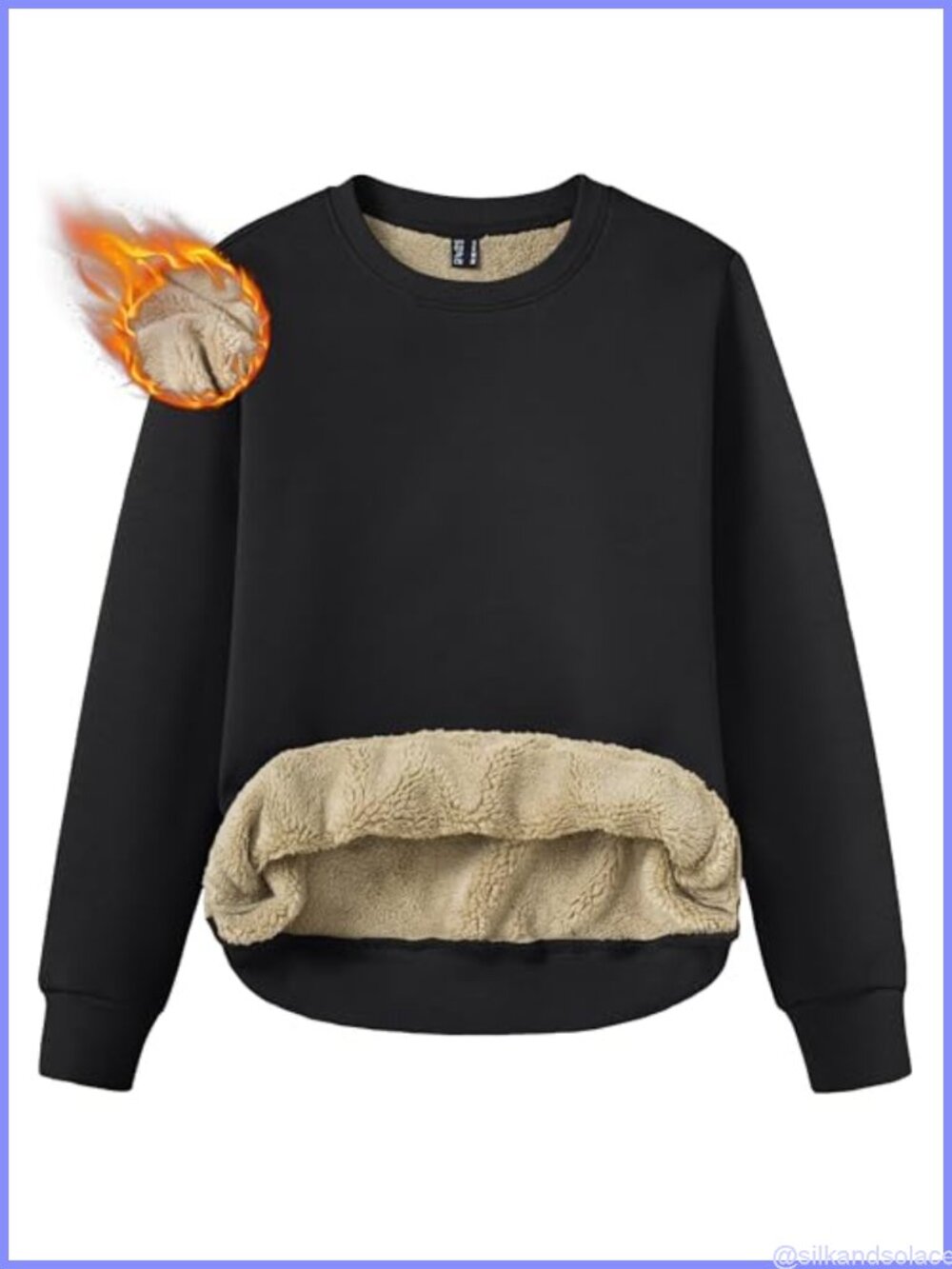 TACVASEN Fleece Lined Sherpa Sweatshirt Crewneck Thermal Pullover